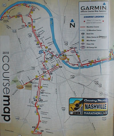 Country Music Marathon course map